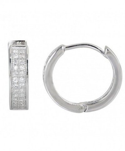Sterling Zirconia Micropave Huggies sterling silver