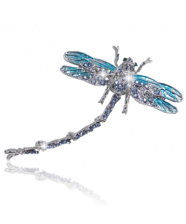 EVER FAITH Austrian Dragonfly Silver Tone