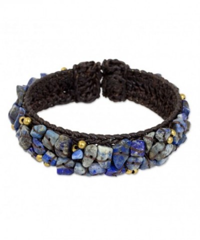 NOVICA Lapis Lazuli Woven Bracelet