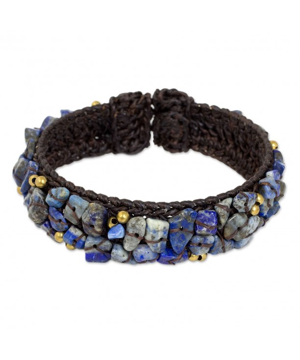 NOVICA Lapis Lazuli Woven Bracelet