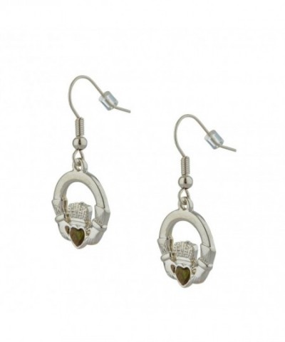 S33532 Claddagh Earrings Rhodium Connemara