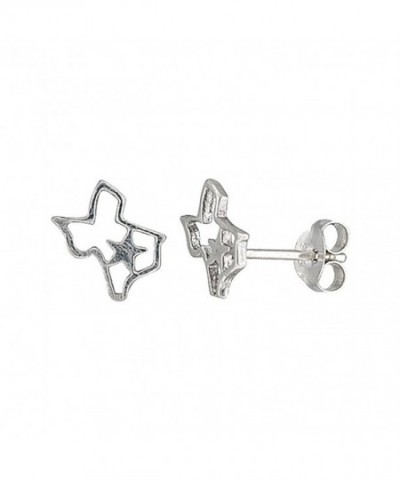 Tiny Sterling Silver Texas Earrings