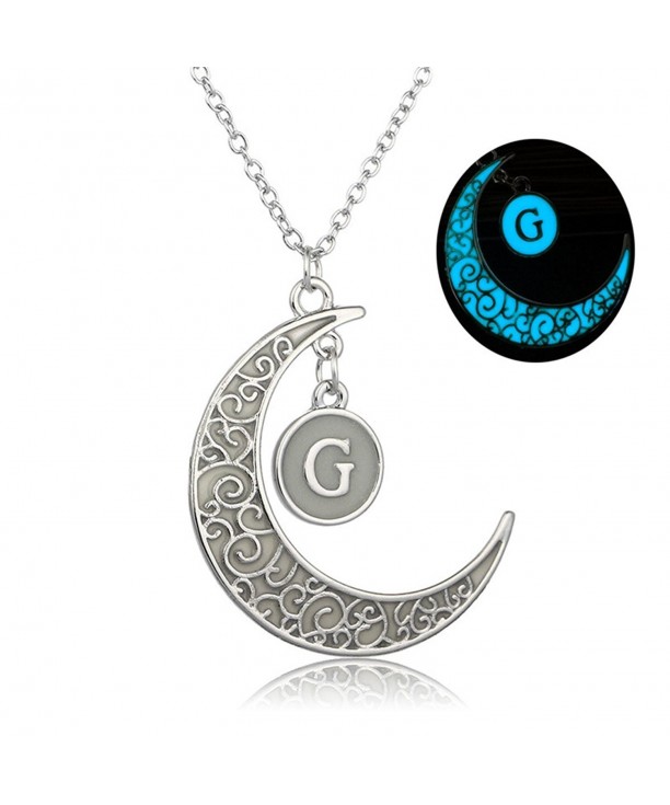 Linsh Initial Necklace Hollow Pendant