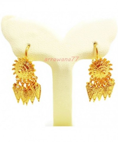 THAI EARRINGS DROP DANGLE YELLOW