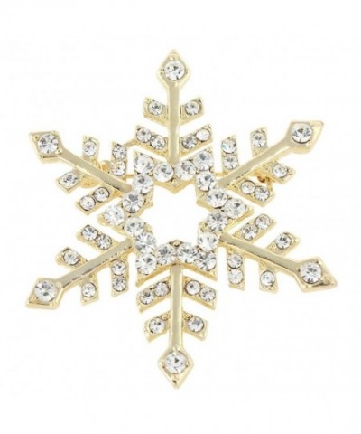 EVER FAITH Austrian Snowflake Gold Tone