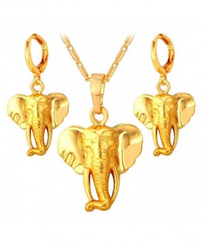 Elephant Pendant Necklace Earrings African