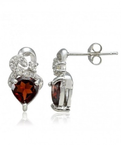 Sterling Silver Garnet Double Earrings