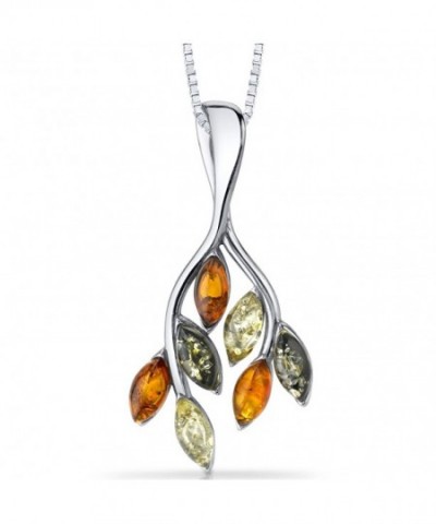 Baltic Pendant Necklace Sterling Multiple