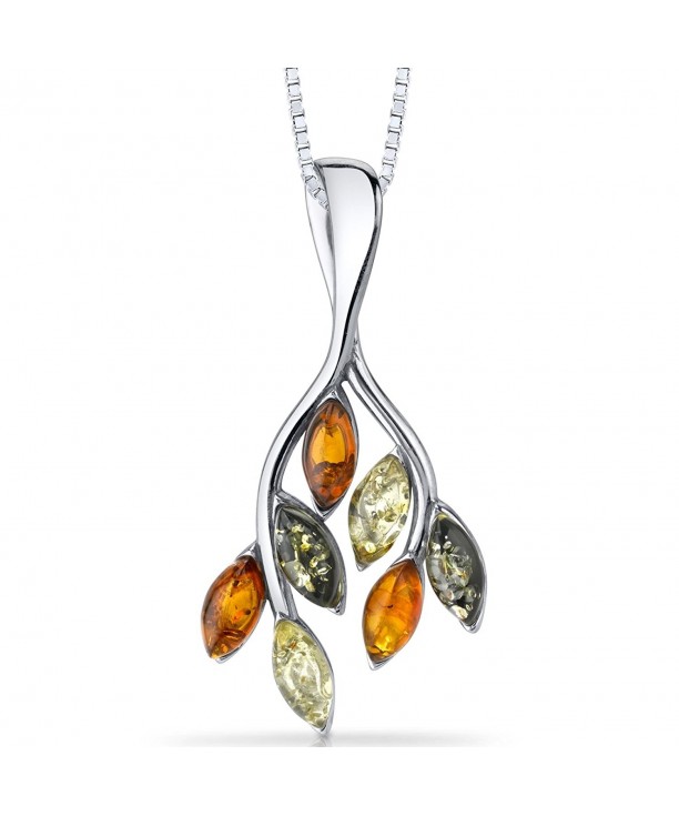 Baltic Pendant Necklace Sterling Multiple