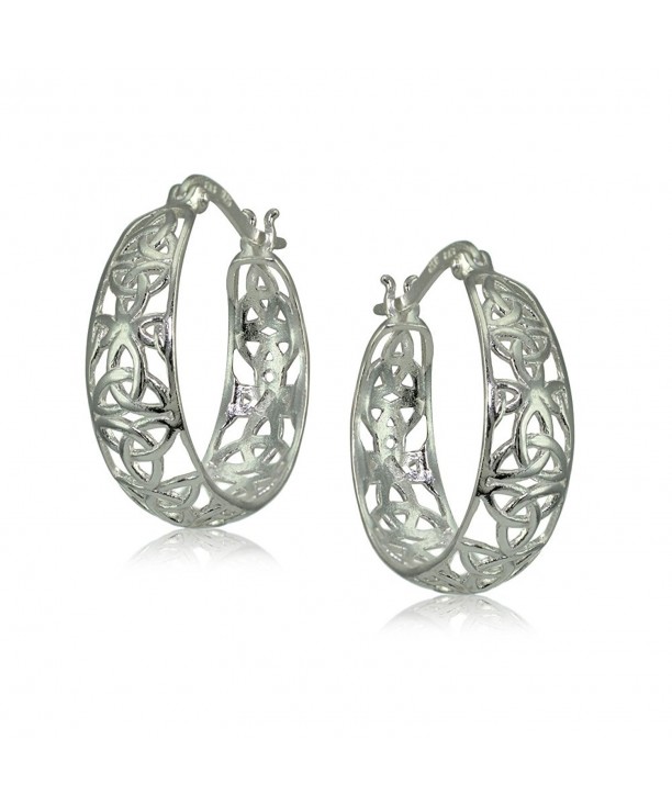 Sterling Silver Polished Filigree Earrings