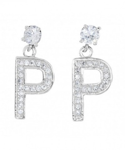 Rhinestone Initial Alphabetic Fashion Earrings