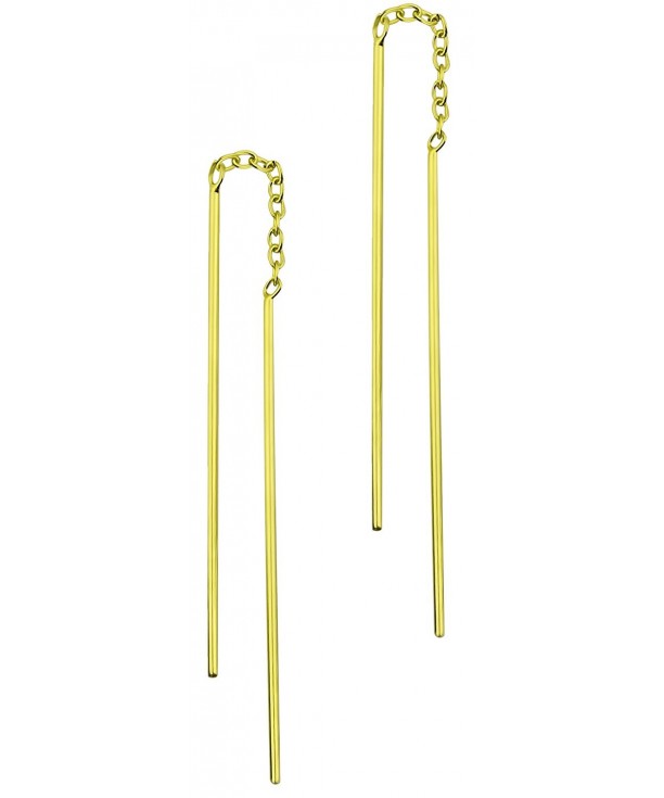 Plated Sterling Straight Threader Earrings