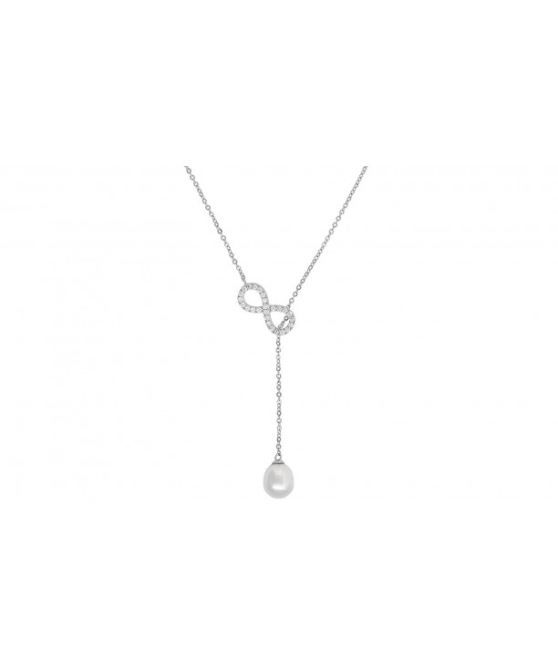 Sterling Zirconia Infinity Synthetic Necklace