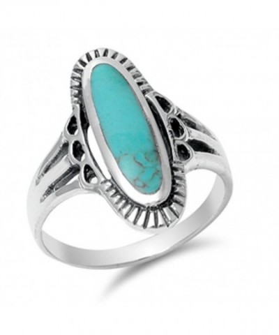 Simulated Turquoise Beautiful Sterling Silver