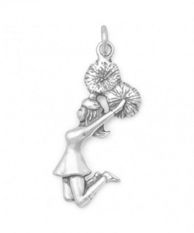 925 Sterling Silver Cheerleader Charm