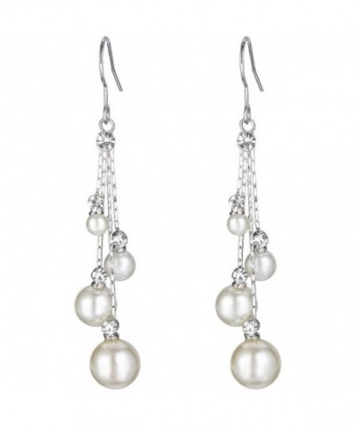 EleQueen Silver tone Crystal Simulated Earrings