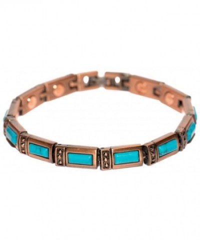 Copper Plated Simulated Turquoise Rectangles