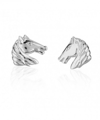 Childrens Sterling Silver Equestrian Earrings