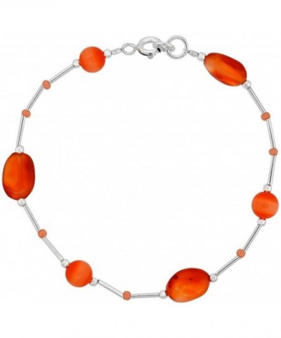 Carnelian Silver Bracelet Sterling Findings