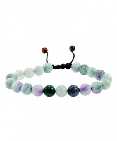 Round gemstone macrame adjustable bracelets