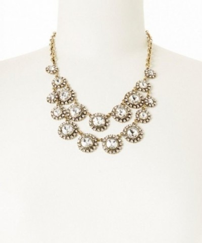 Lux Accessories Crystal Tiered Necklace