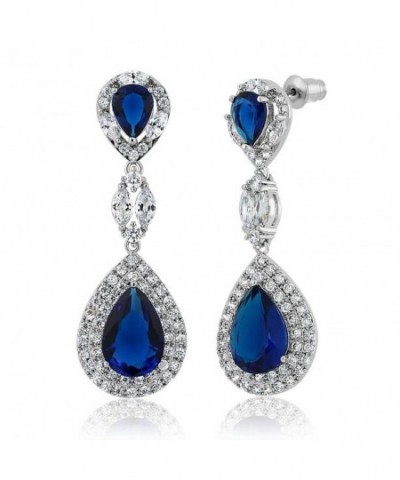 Simulated Sapphire Zirconia Chandelier Earrings