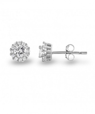 Rhodium Sterling Zirconia Classic Earrings