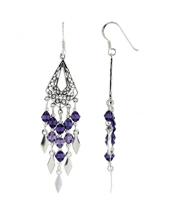 Sterling Silver Triangular Chandelier Earrings