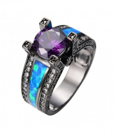 Rongxing Jewelry Womens Amethyst Promise