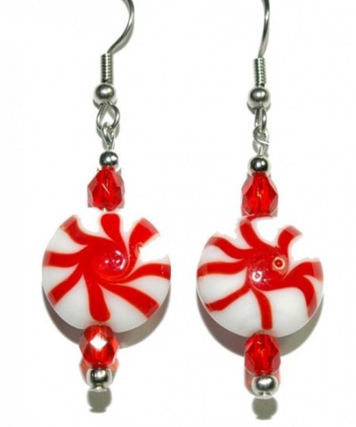 Peppermint Christmas Dangle Earrings H348