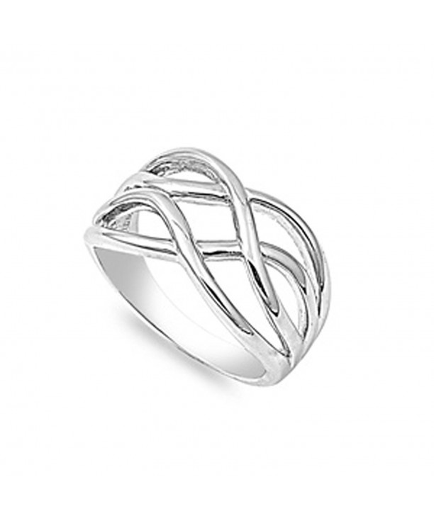 Sterling Silver Women's Simple Knot Ring Wholesale 925 Band New 12mm ...