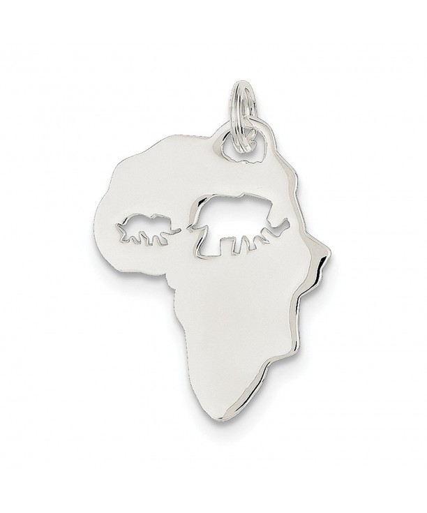 Sterling Continent Elephant Cutouts Pendant