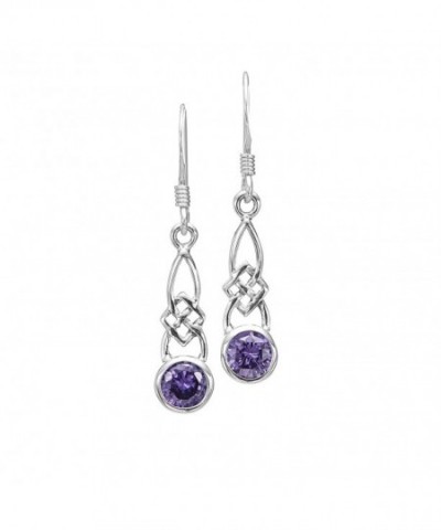 Sterling Silver Celtic Amethyst Earrings