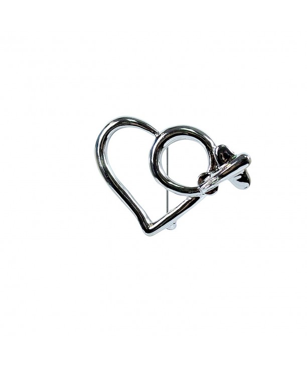 Heart Plane Brooch Pin Valentines