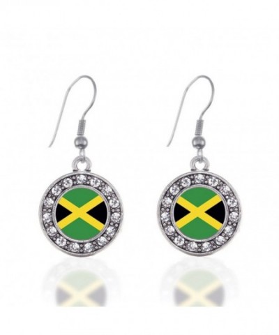 Jamaican Circle Earrings Crystal Rhinestones