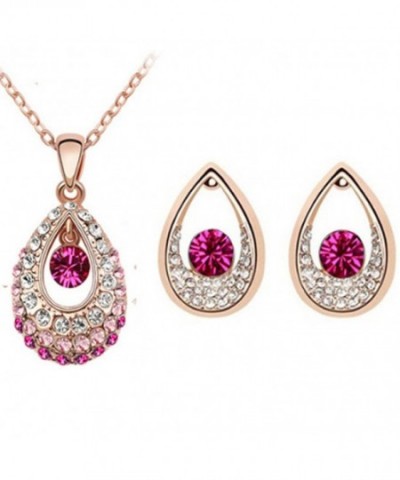 MAFMO Colorful Jewelry Necklace Earrings Pink