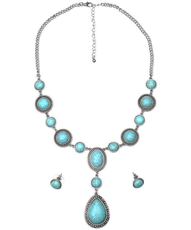 Necklace Earring Set Turquoise Magnesite