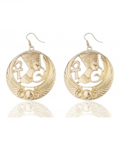 Goldtone Embedded Nefertiti Earrings R 3663