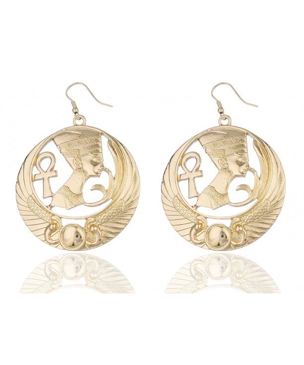 Goldtone Embedded Nefertiti Earrings R 3663