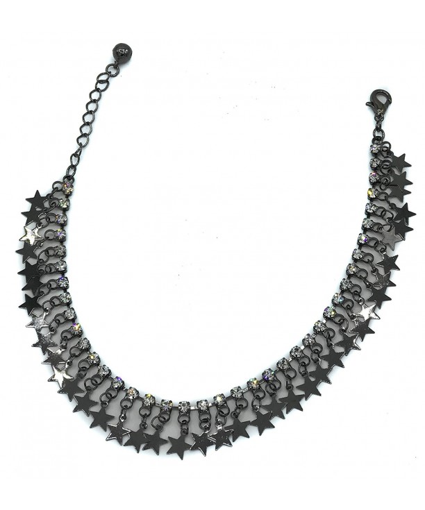 Oxidize Finish Dangling Rhinestone Bracelet