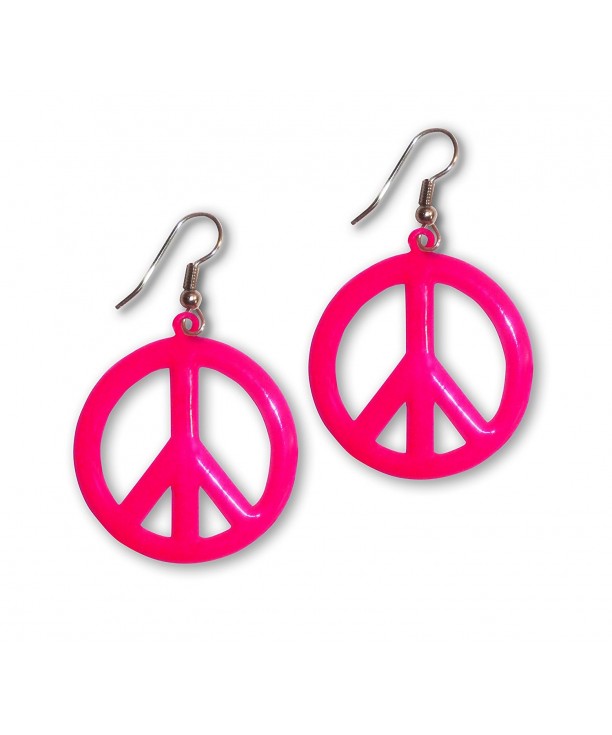 Large Hippie Peace Dangle Earrings
