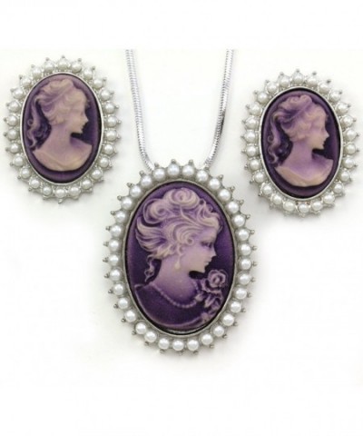 Lavender Jewelry Necklace Pendant Earrings