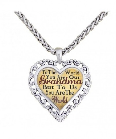 Grandma Silver Necklace Jewelry Grandmother