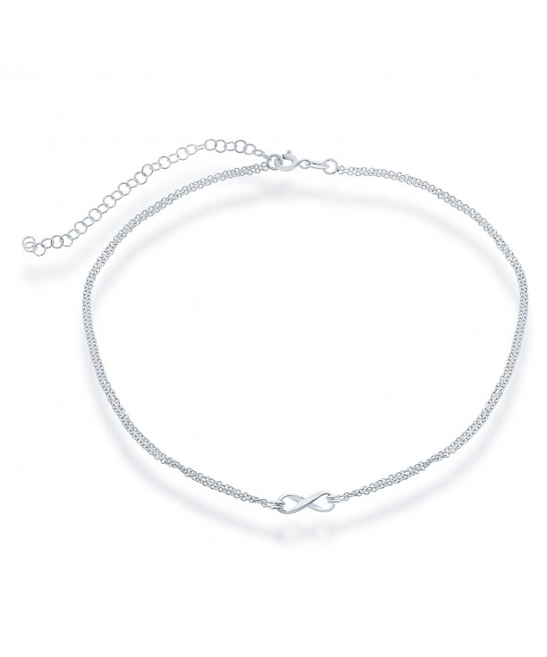 Sterling Italian Double Strand Infinity Necklace