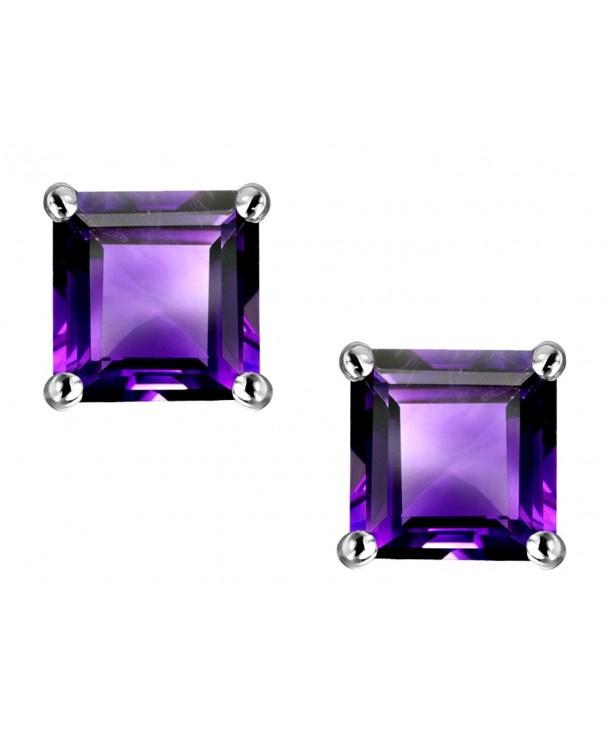 Star Simulated Amethyst Earring Sterling