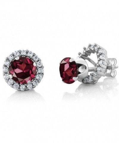 Rhodolite Garnet Silver Removable Earrings