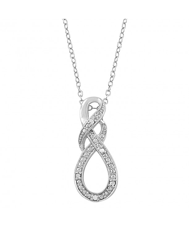 Sterling Silver Diamond Infinity Necklace