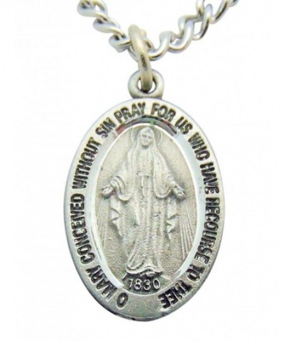 Miraculous Medal Solid Pewter Stainless