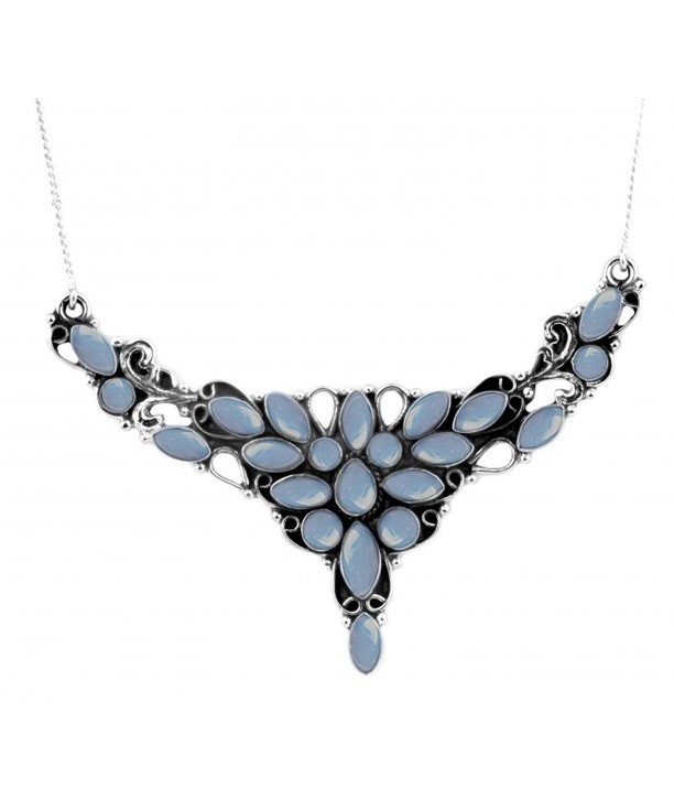 14 45ctw Genuine Chalcedony Silver Necklace