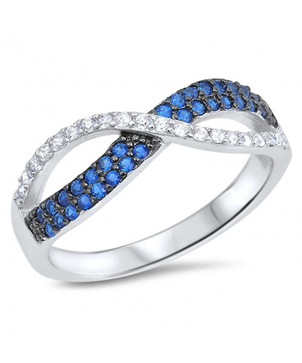 Infinity Simulated Sapphire Sterling Silver